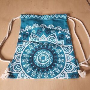 Miomao turquiose boho drawstring bag